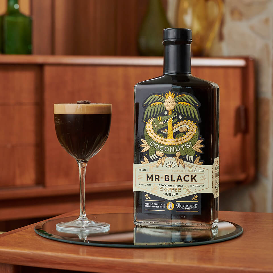 Mr. Black Coconuts! Rum Coffee Liqueur Green Bottle Co.
